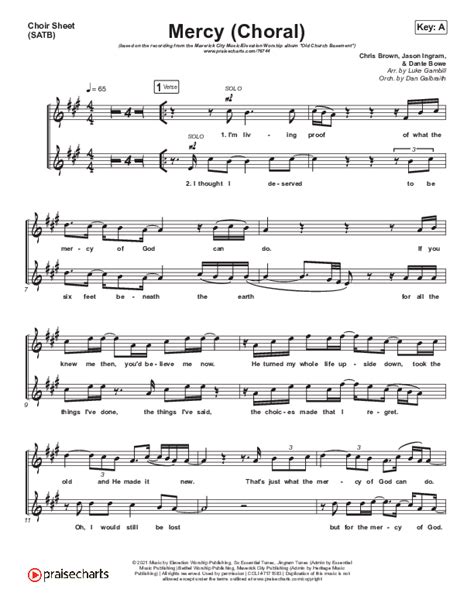 Mercy Choral Anthem SATB Sheet Music PDF Maverick City Music Elevation Worship Chris