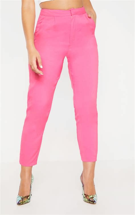 Bubblegum Pink Cropped Pant Pants Prettylittlething Usa