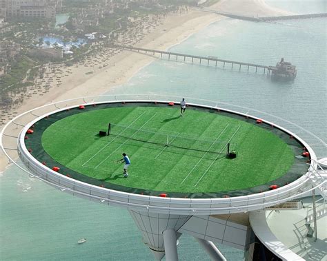 List of the best tennis court hotels in dubai. Tennis court of Bourj Al Arab