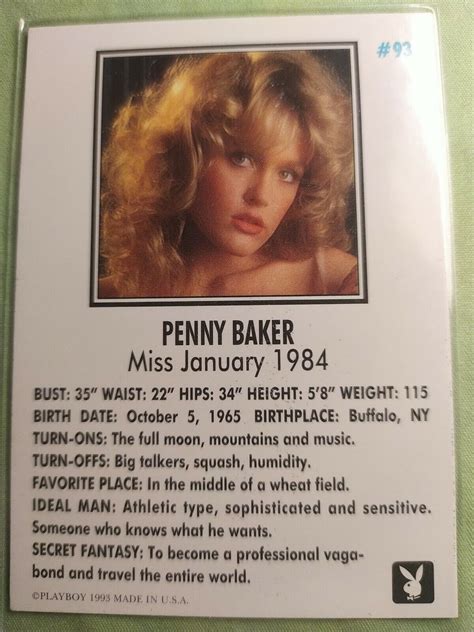 Carte Card Playboy Penny Baker Miss January Ebay