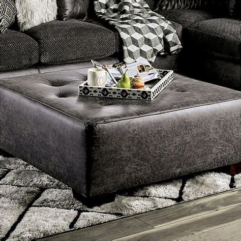 Sm5202gy Ot Furniture Of America Gellhorn Gray Ottoman Gray