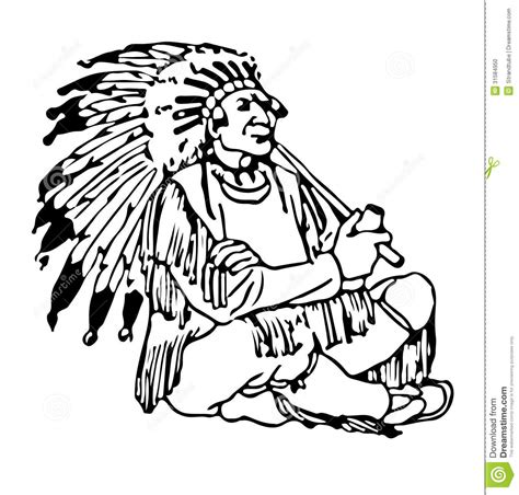 Hold one end of the string with your finger in the center of your desired circle. Indian Chief /Eps stock illustration. Illustration of ...