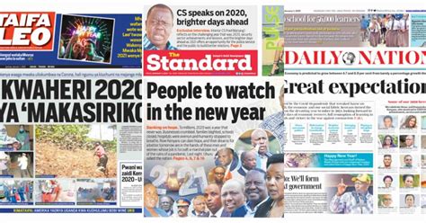 Kenyan Newspapers Review For January 1 Catholic Church Threatens To