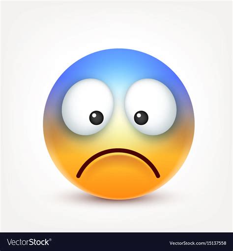Smiley Sad Emoticon Yellow Face With Emotions Vector Image
