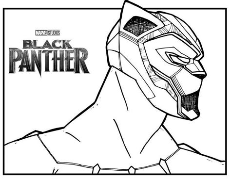 Black Panther Coloring Pages Superhero Marvel Free Printable