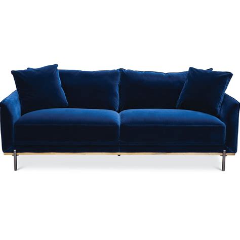 Modern Royal Blue Velvet Sofa Marseille Rc Willey Furniture Store