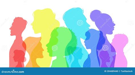 Silhouette Social Diversity People Of Diverse Culture Men And Women Group Profile Racial