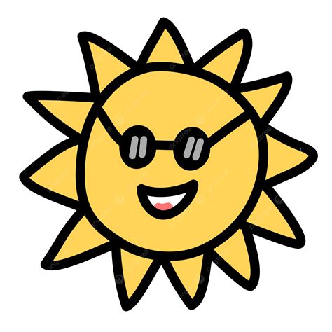 Clip Art Desenho Animado Sol Usando óculos Vetor Png Sol Personagem