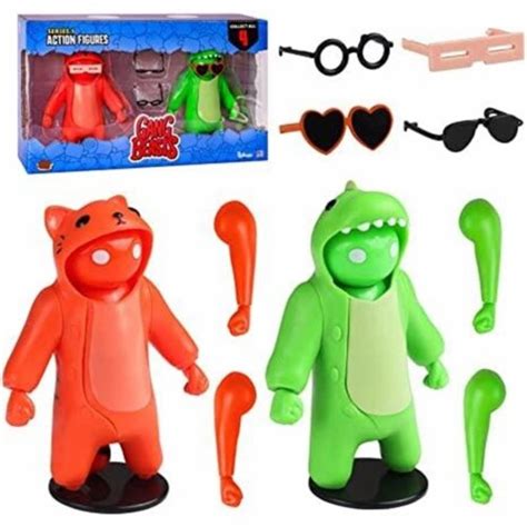 Gang Beasts Red Cat Green Dinosaur Suit 2pk Action Figures Game Fighter