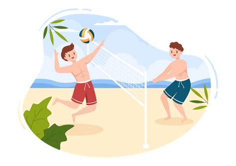 Best Beach Volleyball Player Cartoon Illustration Illustration Download