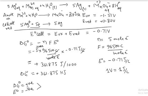solved calculate e ∘ for each of the following reactions and tell which are spontaneous under