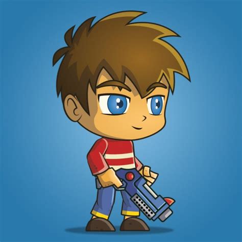 A Cartoon Character Holding A Screwdriver On A Blue Background