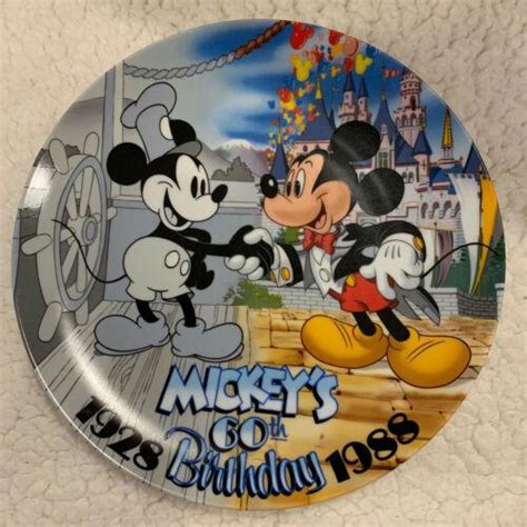 Mickey Mouse 60th Birthday Plate 1928 1988 3862836591