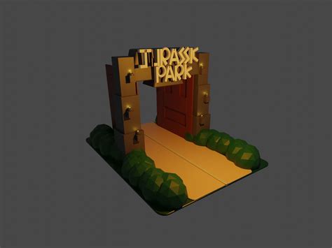Jurassic Park Gate 3d Model Cgtrader