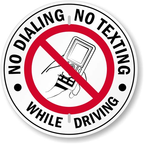 No Dialling Or Texting While Driving Sign Sku K2 0790