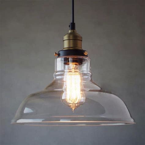 Retro Industrial Pendant Ceiling Light Lamp Shade Chandelier Glass