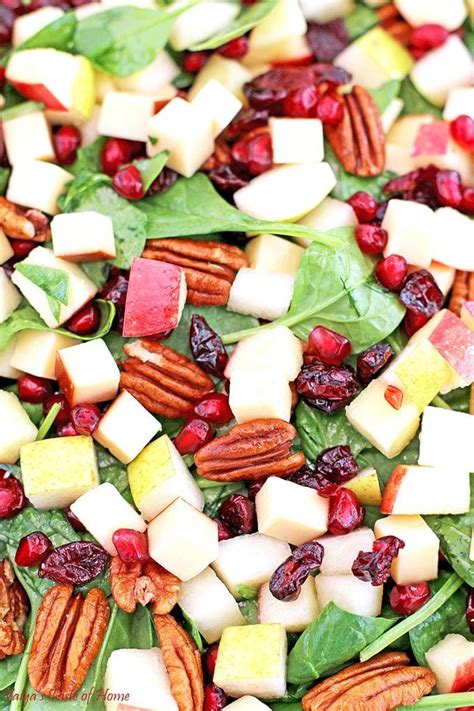 Pear Apple Pomegranate Pecan Spinach Salad Recipe Valyas Taste Of