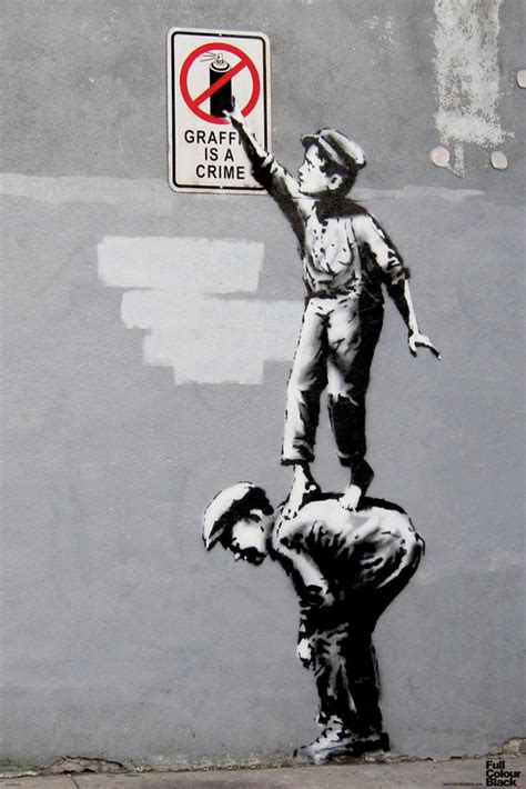 Banksy Graffiti Crime Spray Paint Boys Stencil Street Art Poster