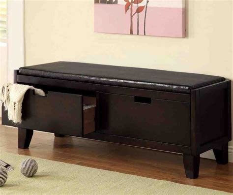 Black Storage Bench With Cushion Home Furniture Design