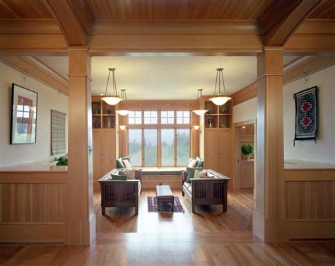 Classic Craftsman Layout Exposed Wood Columns Trim And Woodwork