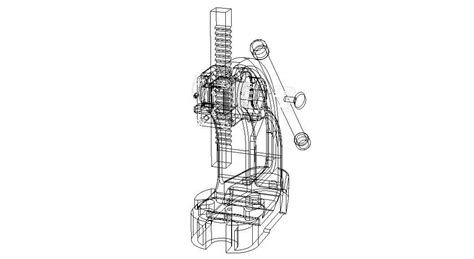 Manual Arbor Press 05 Ton Pressure 3d Model Rigged Cgtrader