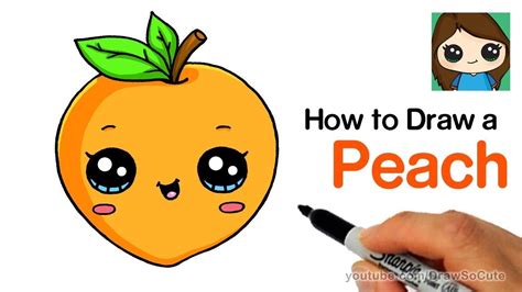 Learn how to draw cute food! How to Draw a Peach Easy and Cute | Cartoon Fruit | Cute ...