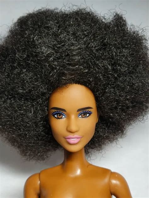 Nude Mattel Fashionistas Afro Barbie Doll For Ooak Repaint Diorama Aa