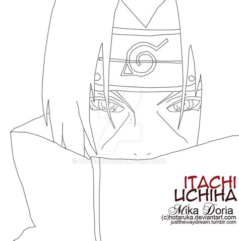 Uchiha Itachi Lineart By Hotaruka On Deviantart