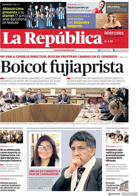 Superficiale Eccezione Novità Diario La Republica Hoy Sentiero Prendere