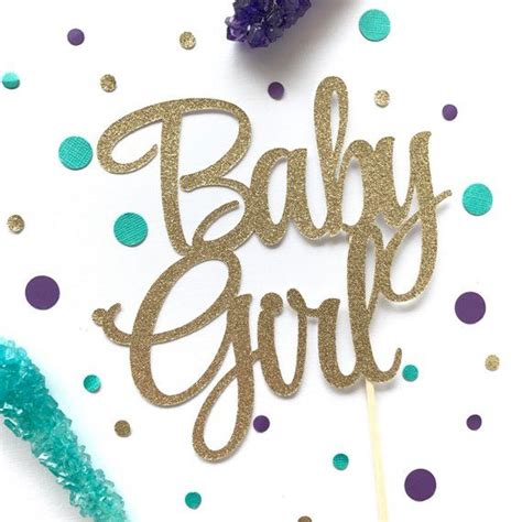 Baby Girl Glitter Cake Topper Its A Girl Baby Shower Decor Etsy