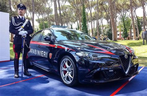Alfa romeo has presented the carabinieri with two brand new giulia quadrifoglio police cars. The Italian Carabinieri Gets Alfa Romeo's Giulia QV as ...