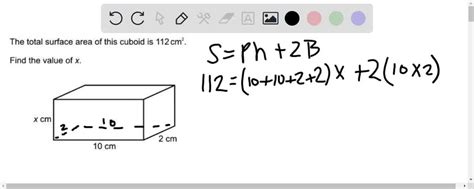 Solved The Total Surface Area Of This Cuboid Is 112 CmÂ² Find The