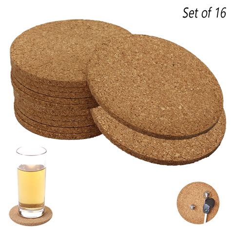 Handmade wooden tea cup mat coffee coaster tea coaster set. 16 Set Natural Cork Coasters Absorbent Drink Coffee Cup ...