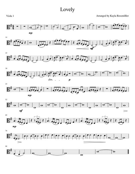 Lovely Vla1 Sheet Music For Viola Solo