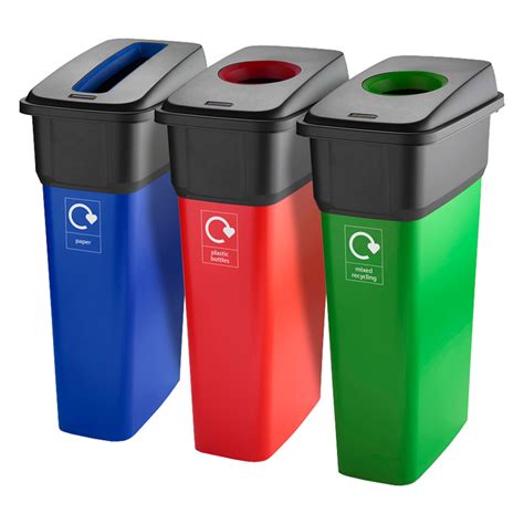 Whatmore is a 3 in 1 recycling bin, each with a capacity of 25 liters. Slim Line Recycling Bins with 6 colour options | ESE Direct
