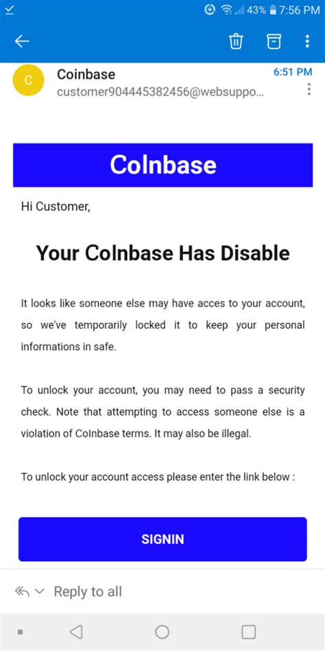 Scam Alert Fake Coinbase Emails Trick You Into Sharing Your Coinbase Login Credentials Trend