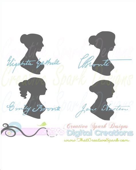 Beloved Classic Female Authors Silhouette Image Pack For Die Etsy
