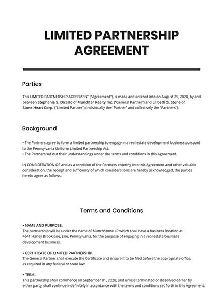 Simple Partnership Agreement Template Doctemplates Bank Home Com