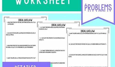 ideal gas law worksheets with answers