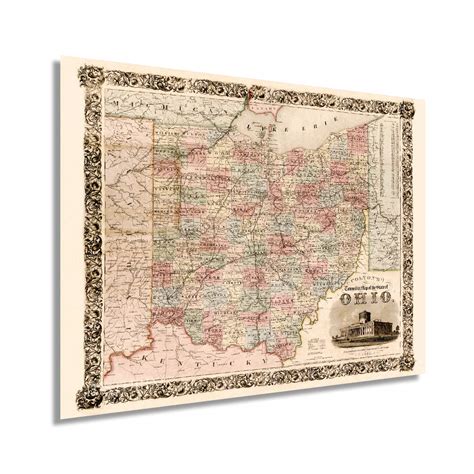 Buy Historix Vintage 1851 State Of Ohio 18x24 Inch Ohio State Vintage