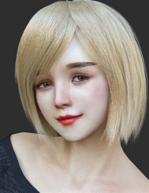 Hs Keicy Short Hair With Dforce For Genesis 8 Females Daz 3d