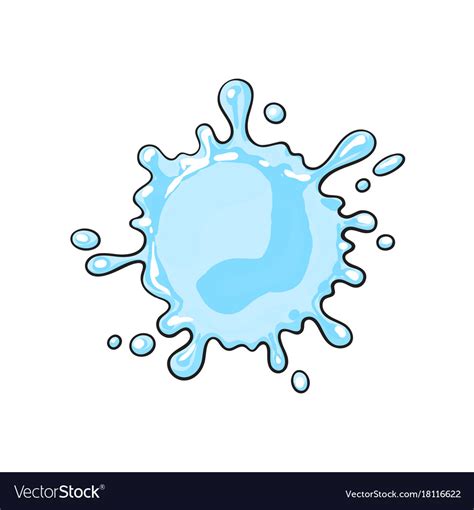 Cartoon Water Drop Splash Isolated Royalty Free Vector Image