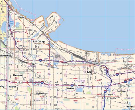 Chicago Metro Area Laminated Wall Map Topographics