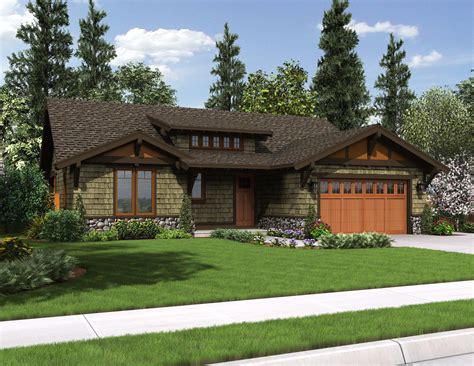 Rustic Craftsman Home Plan In 2020 Craftsman Ranch Craftsman Style