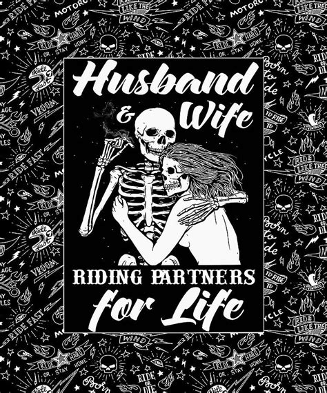 Husband And Wife Riding Partners For Life Skull To My Husband From Wife