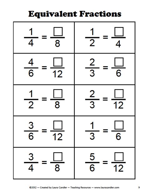 The book covers fractions, mixed numbers, adding. Equivalent Fraction Worksheets 5th Grade - Worksheets Master