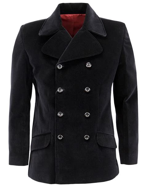 Men Double Breasted Jacket Classic Wear Coat Black Velvet Etsy