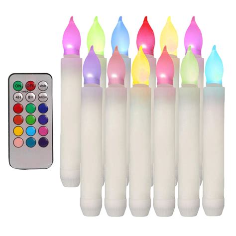 Colors Windows Candles Multicolor Led Taper Candles With Remote Control