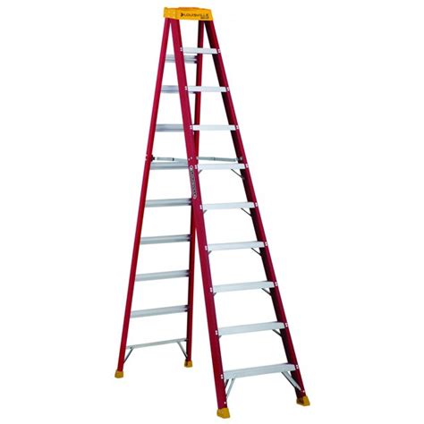 Louisville Ladder 10 Fiberglass Step Ladder 10 Reach 300 Lbs Load