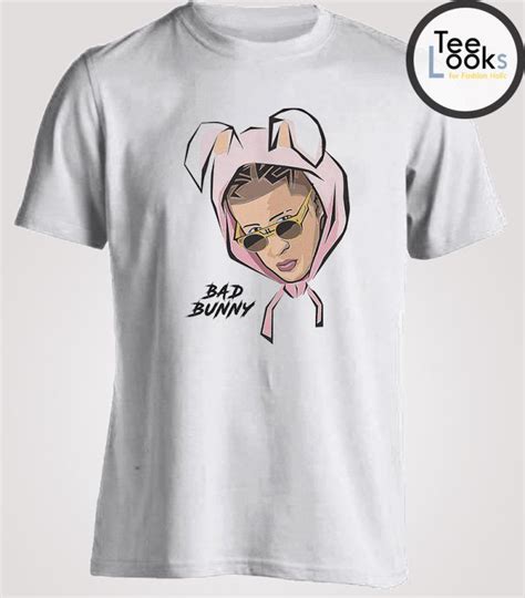 Bad Bunny Art T Shirt Teelooks For Fashion Holic Shirts T Shirt Mens Tshirts